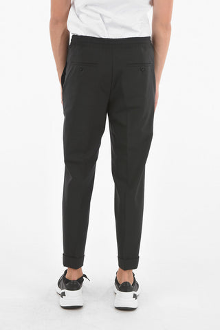 Cuffed Hem Low Waist Slim Fit Pants