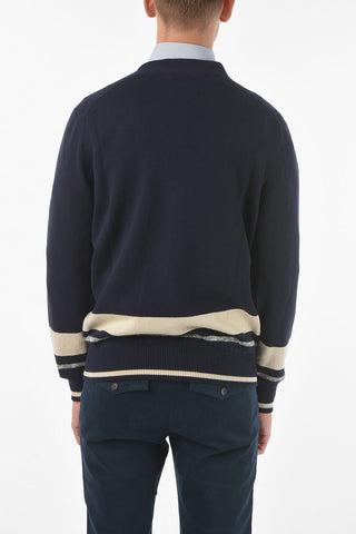 Unbalanced Stripe Cotton Cardigan
