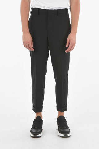 Contrasting Ankle Band Slim Fit Pants
