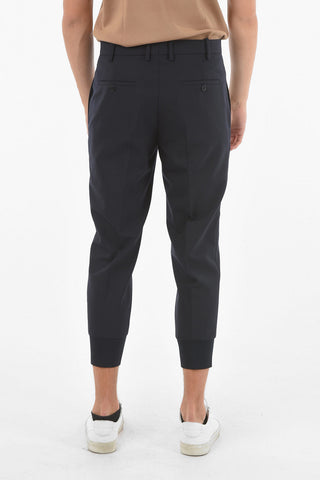 Low Waist Slim Fit Pants with Ankle Cuff