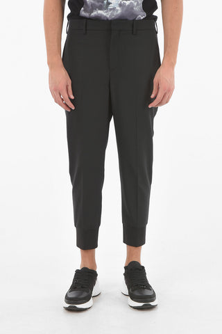Virgin wool-blend Pants with Contrasting Embroidered Side Bands