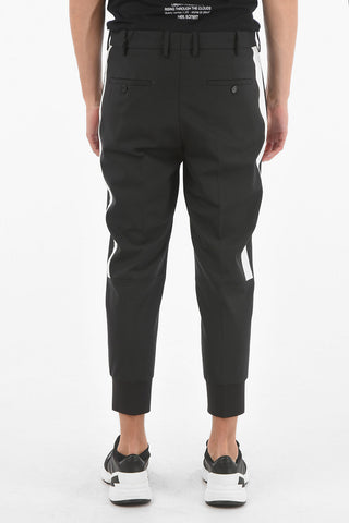 Virgin wool-blend Pants with Contrasting Embroidered Side Bands