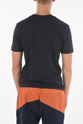 Crewneck TIBURT T-shirt With Printed Logo On Breast Pocket