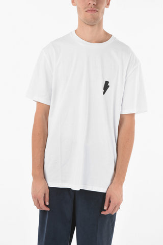 T-shirt Girocollo METAL THREAD THUNDERBOLT con Toppa