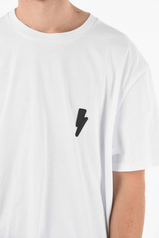 T-shirt Girocollo METAL THREAD THUNDERBOLT con Toppa