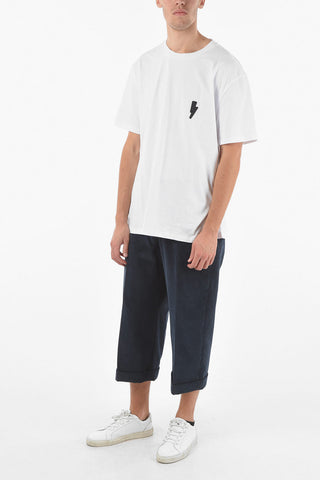 T-shirt Girocollo METAL THREAD THUNDERBOLT con Toppa