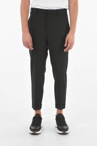 Contrasting Ankle Band Slim Fit Pants