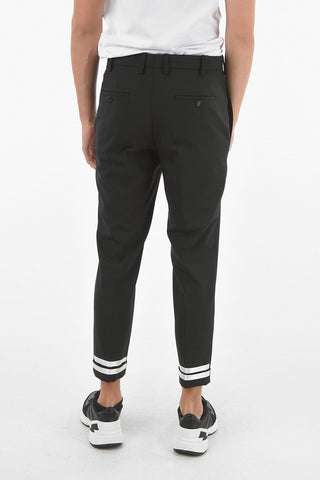Contrasting Ankle Band Slim Fit Pants