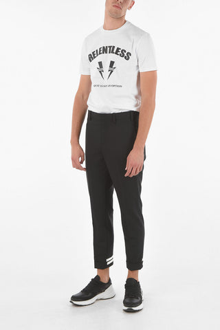 Contrasting Ankle Band Slim Fit Pants
