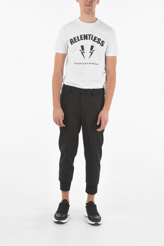 Low Waist Slim Fit Pants with Ankle Cuff