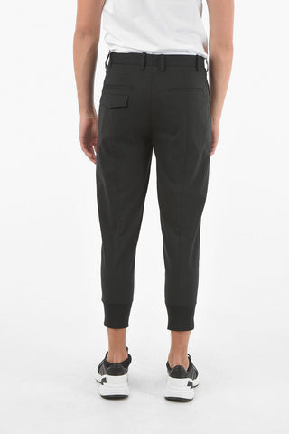 Pantaloni a Doppia Pince Slim Fit a Vita Bassa