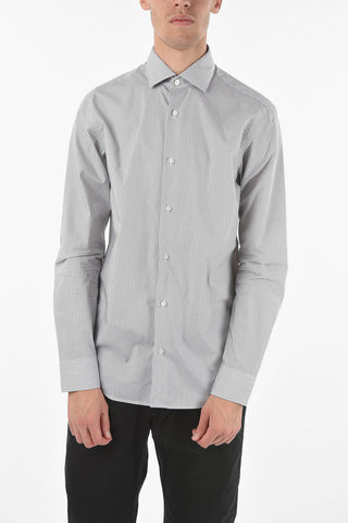 ZZEGNA Camicia Pin Check SLIM FIT con Collo Francese