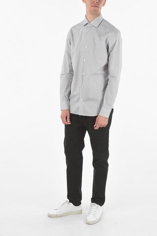 ZZEGNA Camicia Pin Check SLIM FIT con Collo Francese