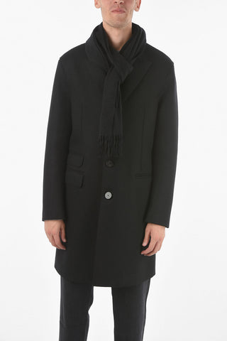 Slim Fit Chesterfield Coat With Virgin Wool Scarf
