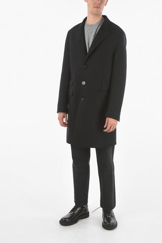 Slim Fit Chesterfield Coat With Virgin Wool Scarf