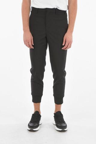 Low Waist Slim Fit Pants with Ankle Cuff