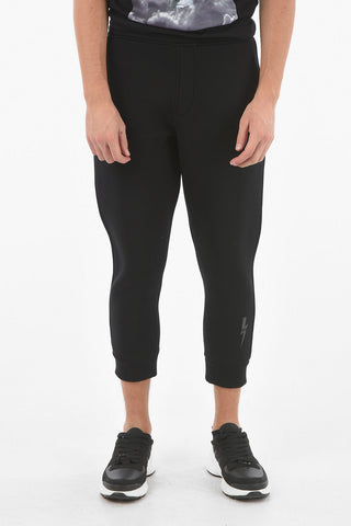 Low Rise Tech Fabric Joggers with Debossed THUNDERBOLT Print