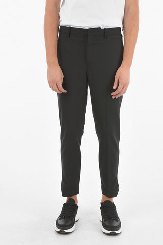 Regular Waist Slim Fit TRAVEL Pants with Ankle Zip