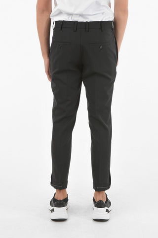 Regular Waist Slim Fit TRAVEL Pants with Ankle Zip