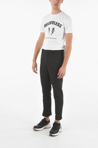Regular Waist Slim Fit TRAVEL Pants with Ankle Zip