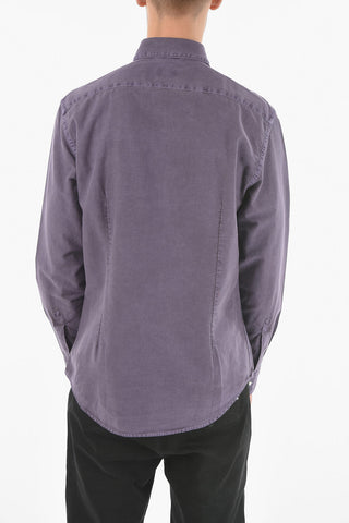 Camicia in Cotone con Collo Francese e Taschino