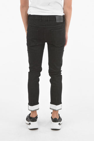 16cm Regular Waist Super Skinny Fit Cuffed Ankles Jeans