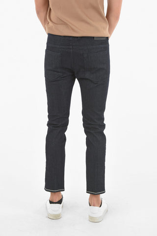 THE GODFATHER OF DENIM Jeans Skinny con Cuciture in Contrasto 16cm