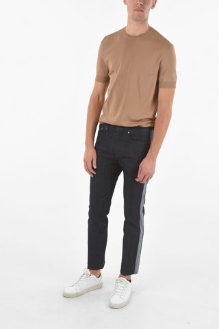 THE GODFATHER OF DENIM Slim fit Jeans with Contrasting Side Bands 17cm
