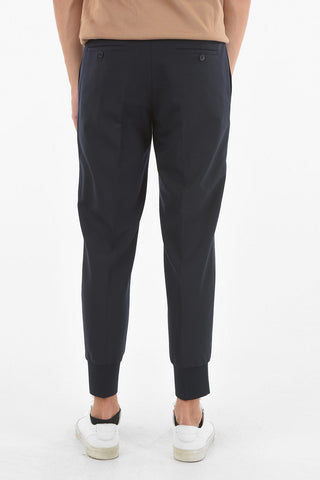 Pantaloni Slim Fit a Vita Bassa con Polsino alla Caviglia