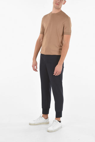 Pantaloni Slim Fit a Vita Bassa con Polsino alla Caviglia