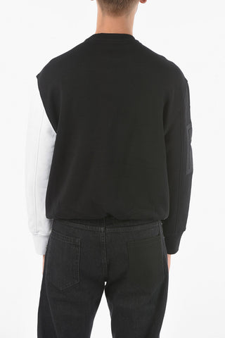 Two-Tone Crew-Neck Sweatshirt With Maxi Front Pocket