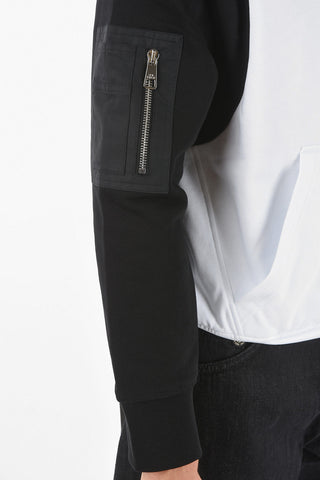 Two-Tone Crew-Neck Sweatshirt With Maxi Front Pocket