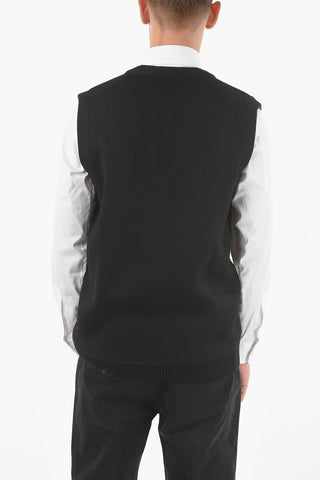 V Neck Stretch Virgin Wool Vest
