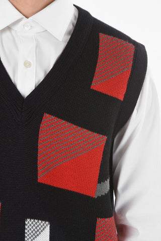 V Neck Stretch Virgin Wool Vest