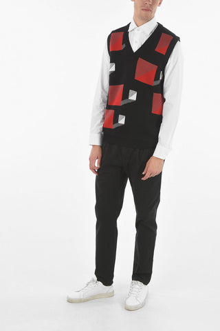 V Neck Stretch Virgin Wool Vest