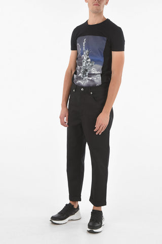 Multipocket Low-rise Jeans with Cuffed ankles 19cm
