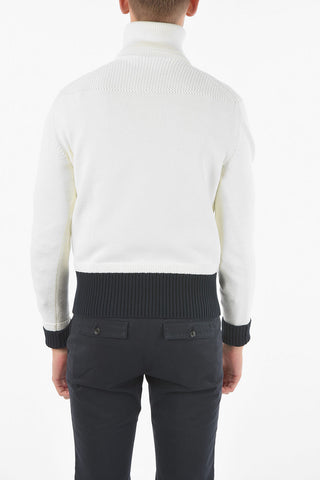 DIOR X KENNY SCHARF Turtleneck Logo Patch Cotton Blend Pullover