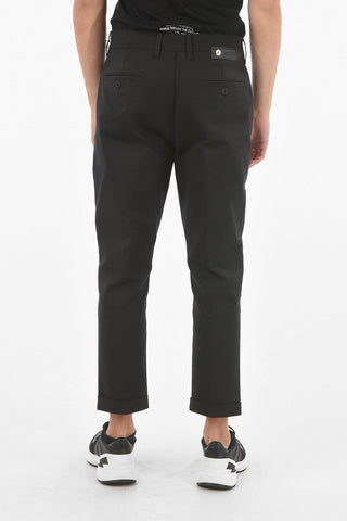 Loose Fit Low Waist Pants with Visible Stitching