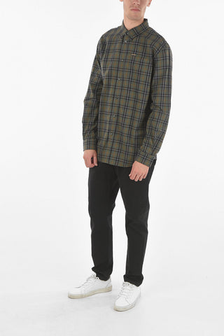 Checkered Button-down Shirt With Breast Pocket