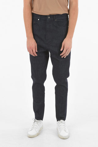 THE GODFATHER OF DENIM Raw Denim Low-crotch Jeans with Satin Side Bands 16cm
