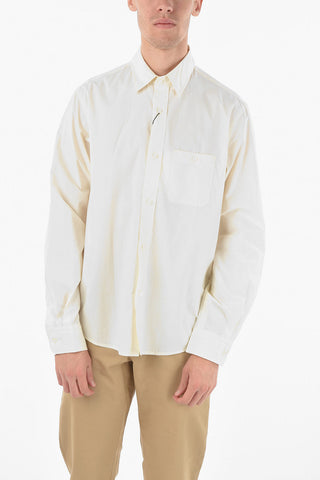 Standard Collar Cotton Shirt with Breast-pocket