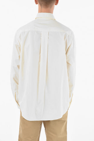 Standard Collar Cotton Shirt with Breast-pocket