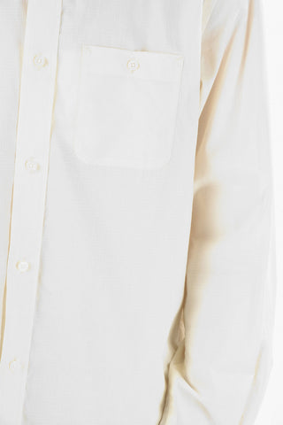 Standard Collar Cotton Shirt with Breast-pocket