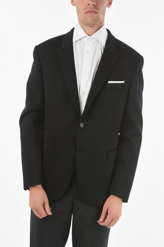 Slim Fit Side Vents Peak Lapel 2-button Blazer