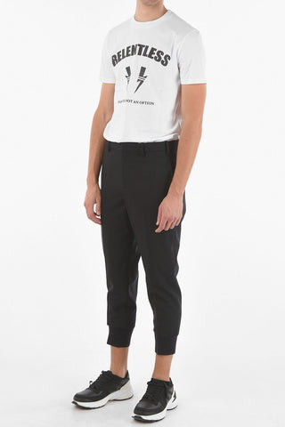 Low Waist Slim Fit Pants with Ankle Cuff