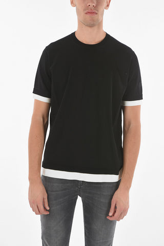 Contrasting Details Shotr Sleeve TRAVEL Swater