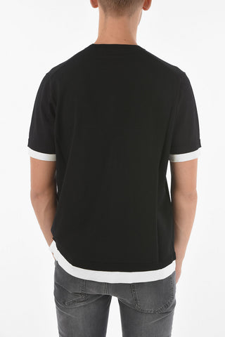 Contrasting Details Shotr Sleeve TRAVEL Swater