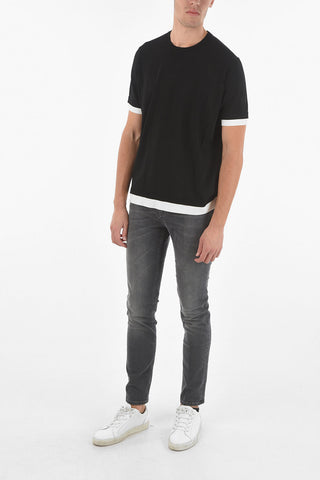Contrasting Details Shotr Sleeve TRAVEL Swater