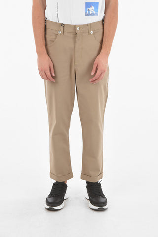 Low-Waist Pants with Cuffed Ankles