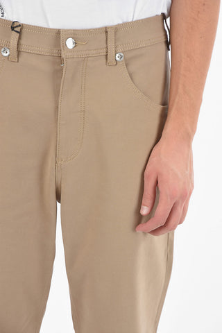 Low-Waist Pants with Cuffed Ankles